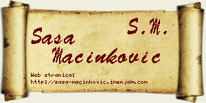 Saša Mačinković vizit kartica